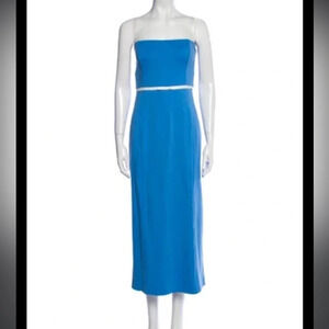 STAUD Strapless Midi Length Dress - Blue Size XL